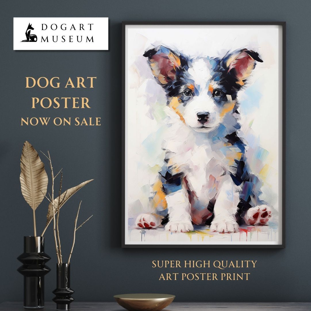 まなざし - ボーダーコリー犬の子犬 No.5】ジークレー版画＊名入れOK