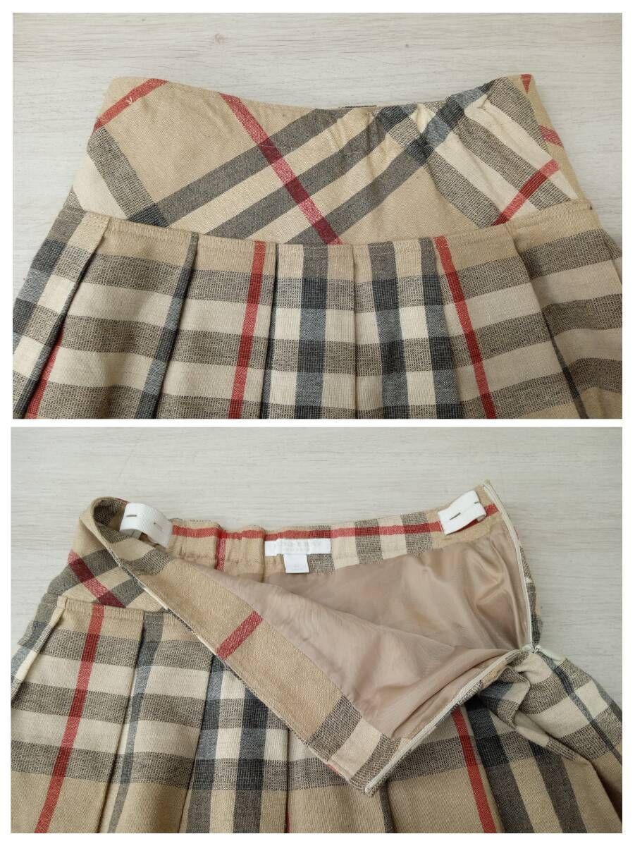 CHILDREN|バーバリーチルドレン|スカート|C8S01-665-42|ノバチェックウールプリーツスカート|オーカー系|サイズ6Y-116