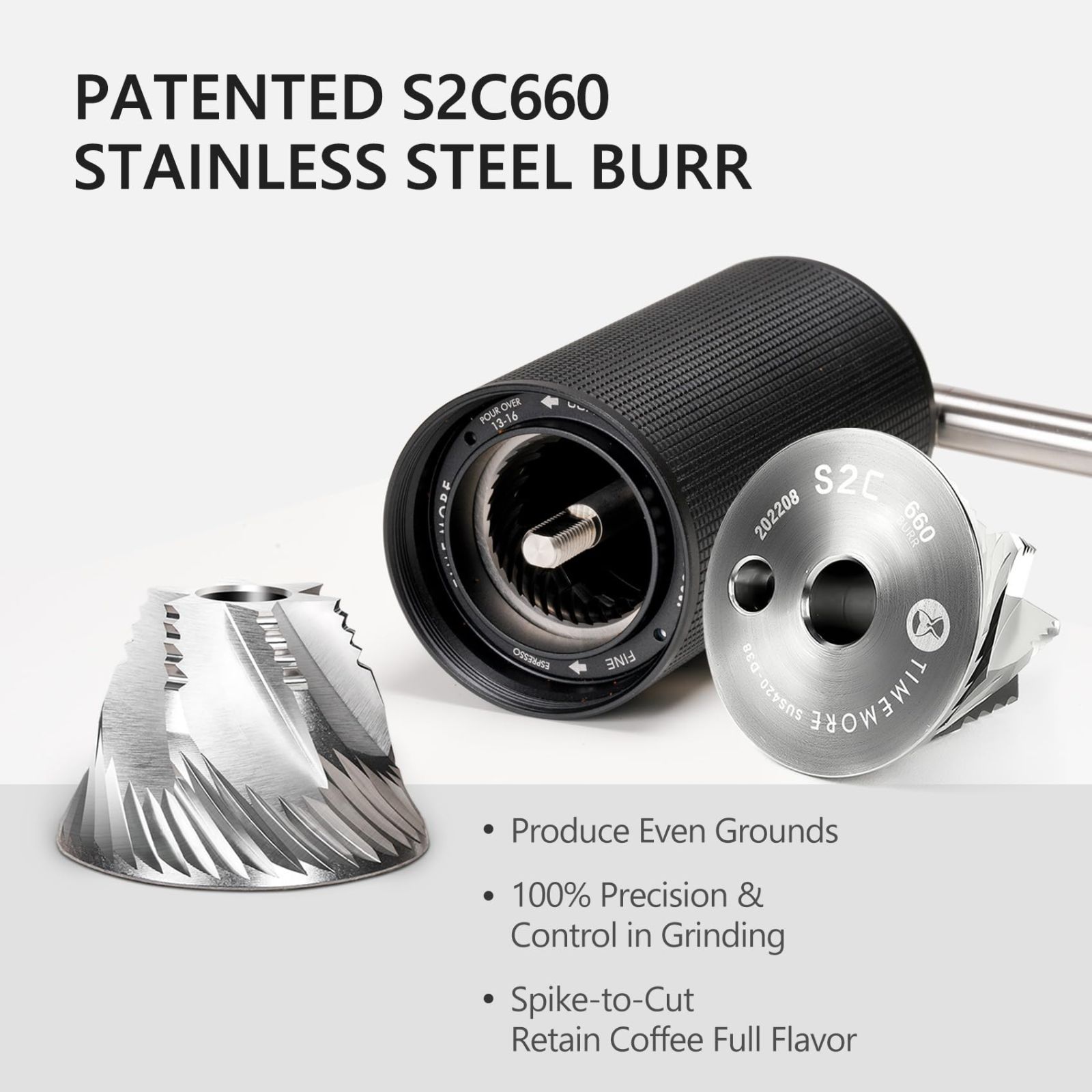 位置決め旅行 キャンプ ギフトチェスナットはくしくCoffee Grinder CNCステンレス鋼円錐形バリ容量25グラム 内部調整 な設定 ダブルベアリングの Proコーヒーミル手動タイムモア C3S TIMEMORE WWW_SKLAD-KIRPICHA_RU