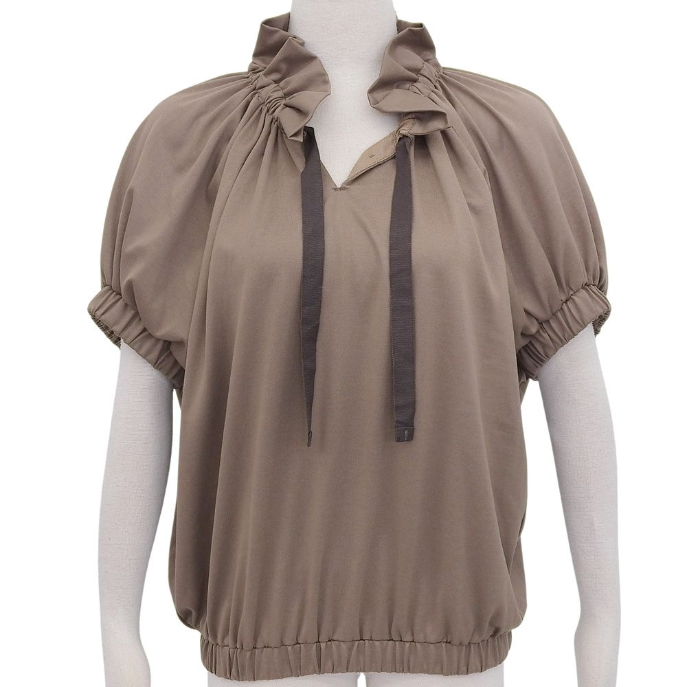 超 ドゥロワー Drawer 現行販売商品 6517-299-0752 M.SUMMER2 ギャザー カットソー ブラウス サイズフリー 定価50600円