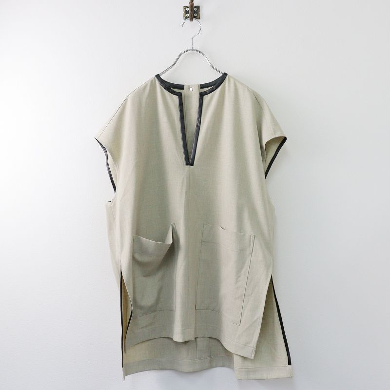 lohen ローヘン エコレザーパイピング TOPS ベージュ 2022SS ローヘン LOHEN エコレザーパイピングTOPS F/ベージュ