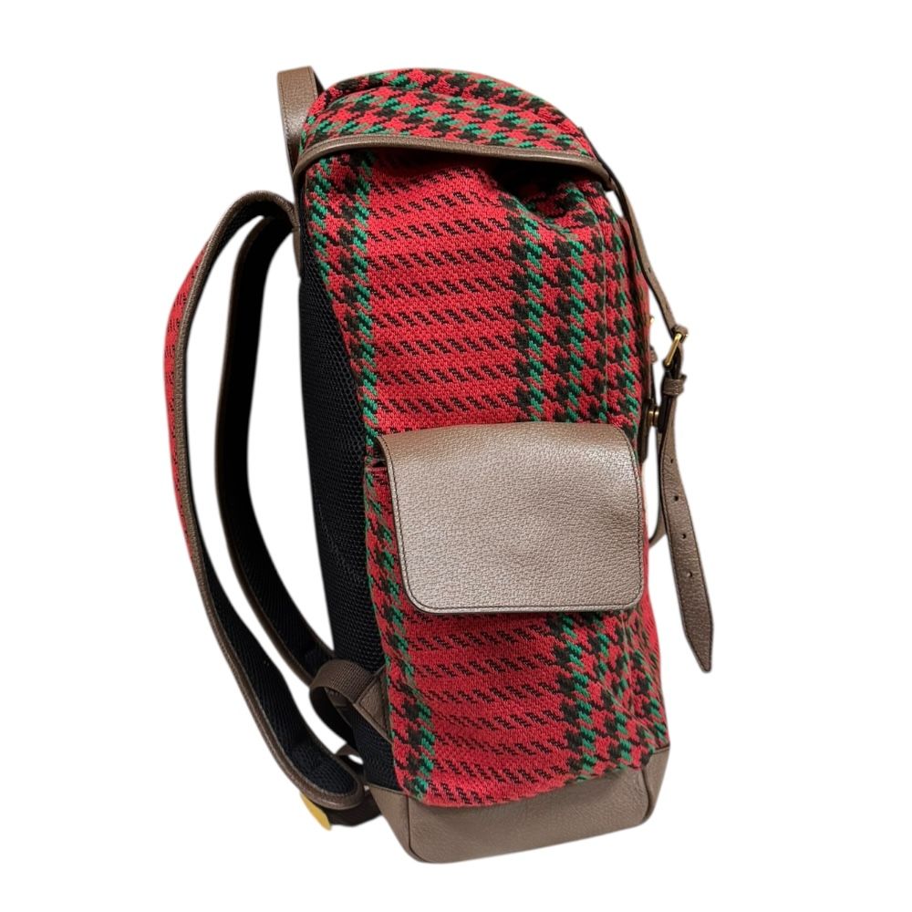 【希少/美品】GUCCI グッチ　ハウンドトゥース＆ストライプ　リュック 希少/美品】GUCCI グッチ ハウンドトゥース＆ストライプ
