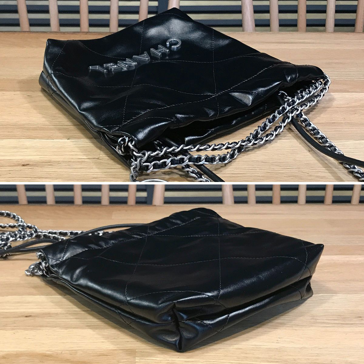新品未使用】シャネル CHANEL22 ミニ チェーントートバッグ シャイニー 