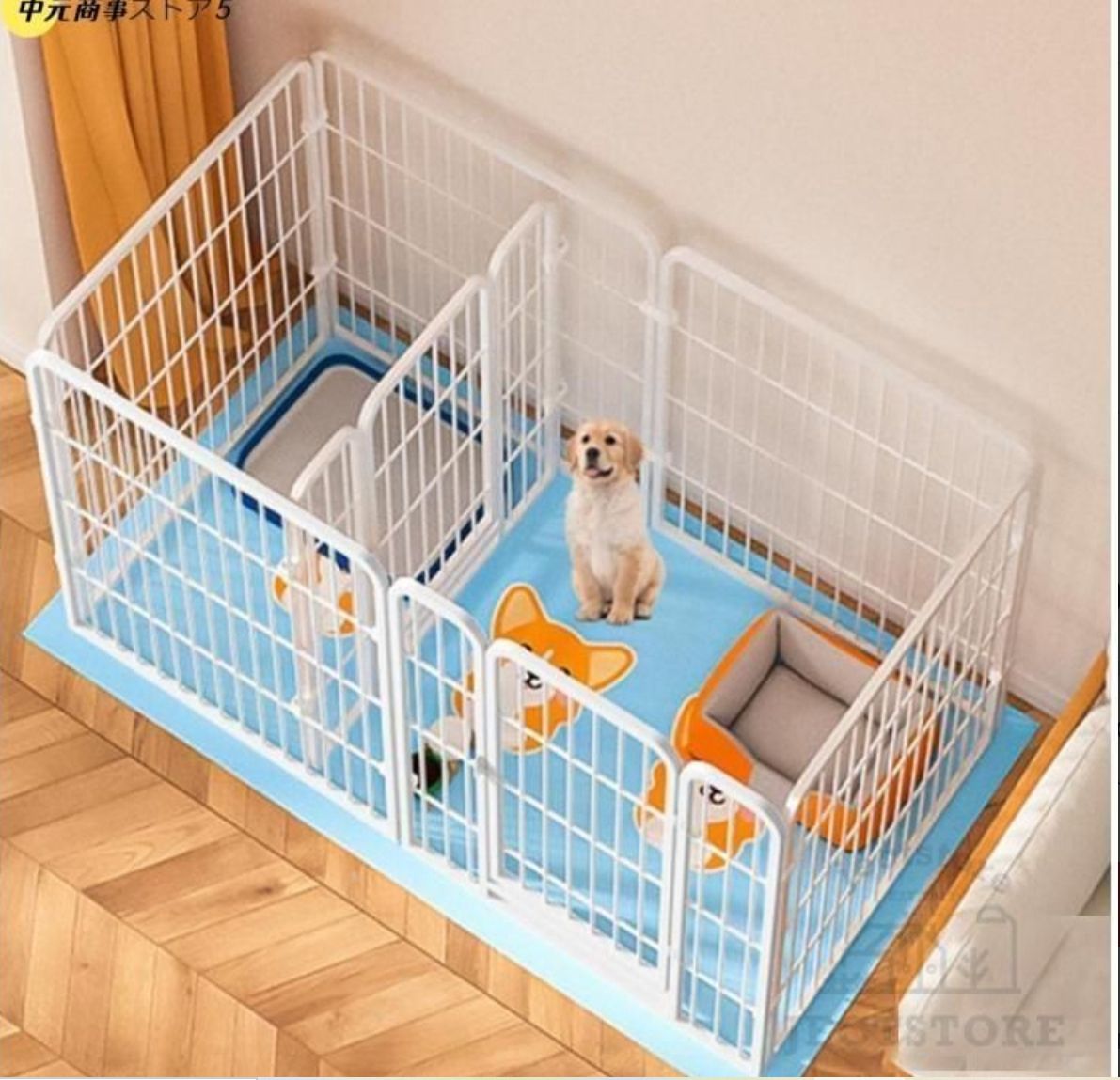 ペットサークル 犬用 折り畳み式 ペットフェンス 縦60 ×横60 ×高さ60cm|4枚 複数連結 スチール製 組立簡単 犬ゲージ 全成長期使用可 室内外犬用サークル ドア付き