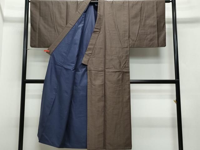 平和屋着物○男性 お召 アンサンブル 吉祥文 正絹 逸品 CAAS8507vf