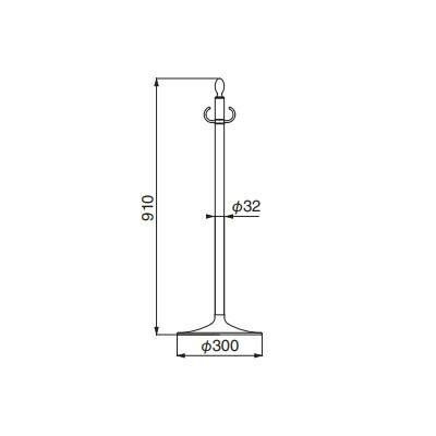 シロクマ フロアパーティションポール クローム 鏡面 FPP-1001