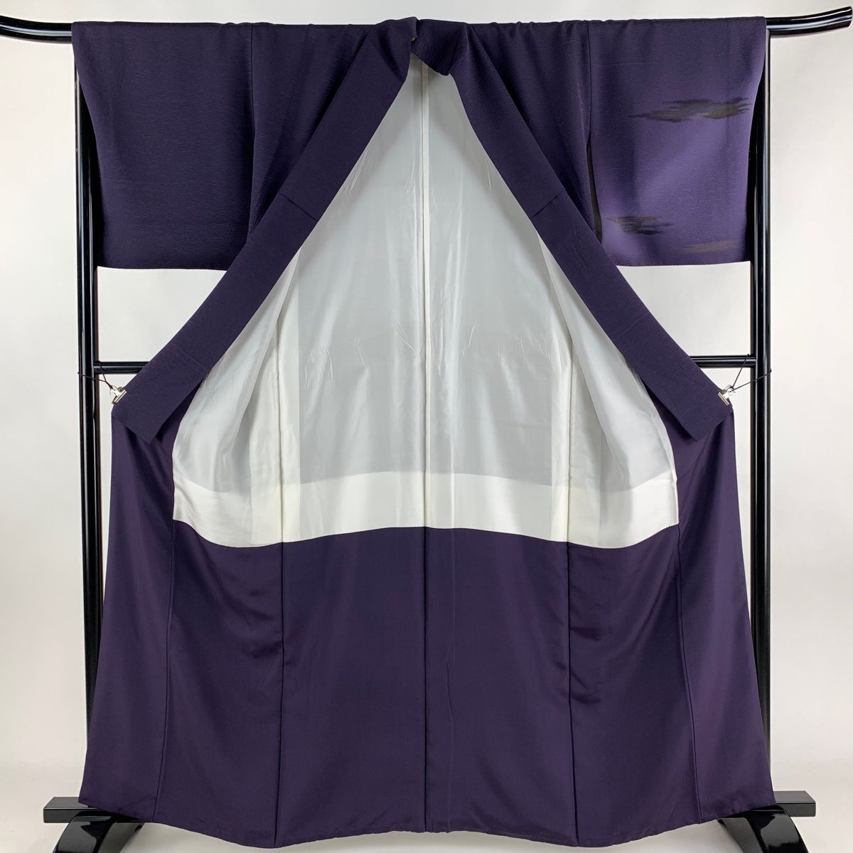 付下げ 身丈160cm 裄丈65cm 正絹 名品 【中古】 付下げ 身丈160cm 裄丈65cm M 袷 草花 雲文 紫 正絹 秀品 【中古