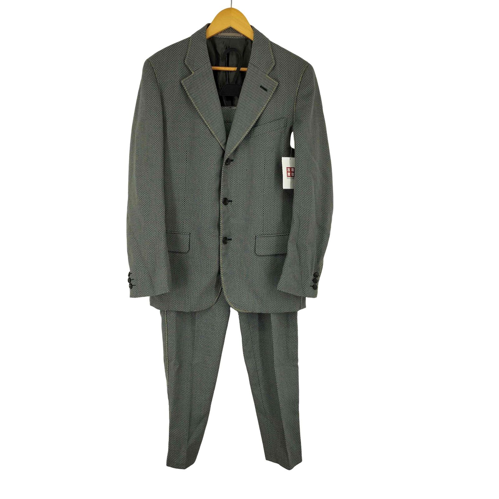 コムデギャルソンオムプリュス COMME des GARCONS HOMME PLUS AD1999 スーベニールキッチュ期 サイド金ステッチウールセットアップ メンズ 表記無
