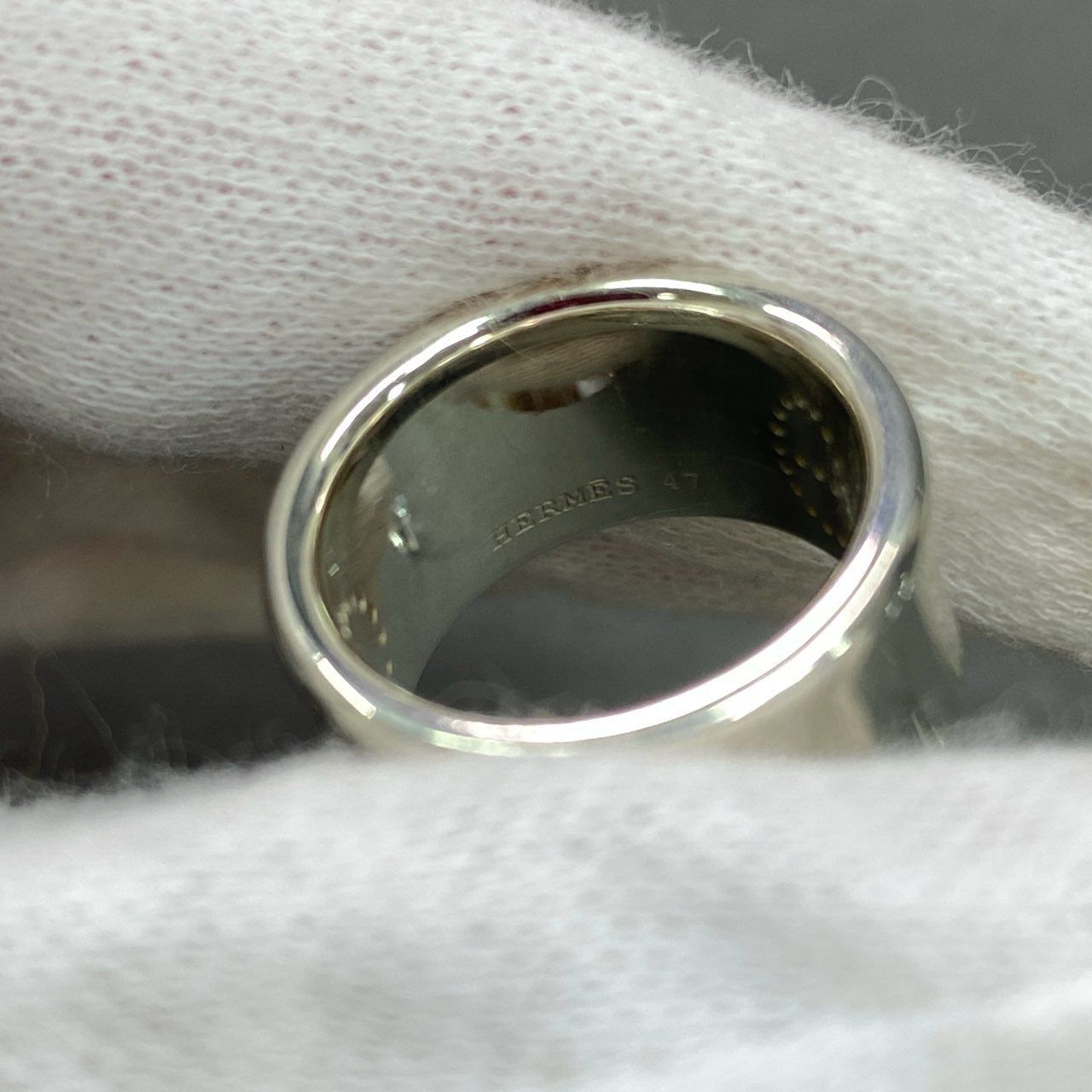 f4 HERMES エルメス エクリプス リュバン Hロゴ 刻印 リング 指輪  