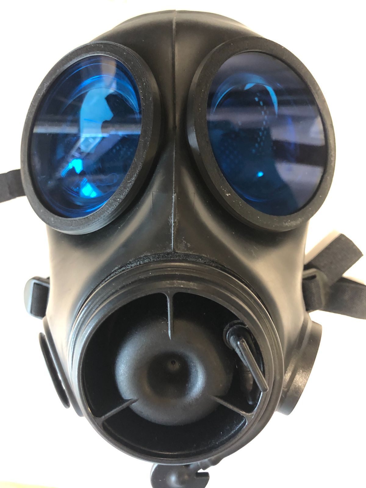 イギリス軍FM12ガスマスク用レンズ Blue青 GasMask 外付けリング付