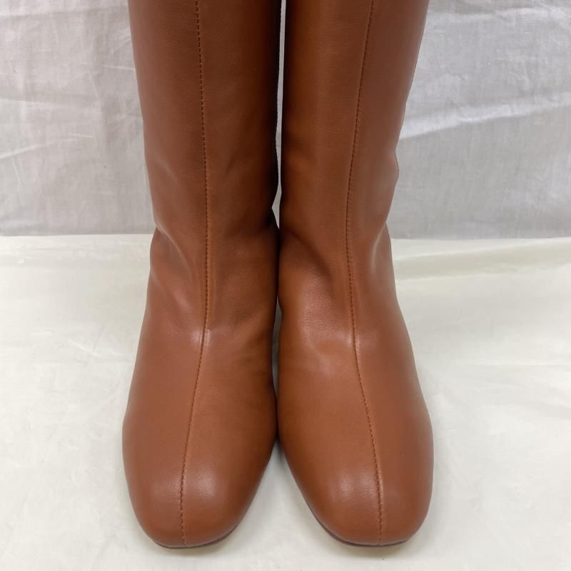 新品 未使用 SLOBE IENA 本革 ロングブーツ 23.5 キャメル SLOBE IENA スローブイエナ ブーツ ロングブーツ 本革 レザー