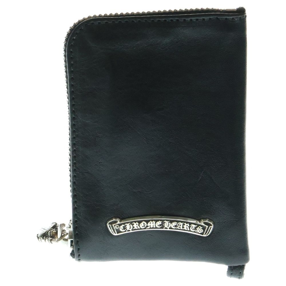 CHROME HEARTS クロムハーツ TINY ZIP タイニージップ クロスパッチ付き ダガージップ レザー コンパクトウォレット 財布 ブラック