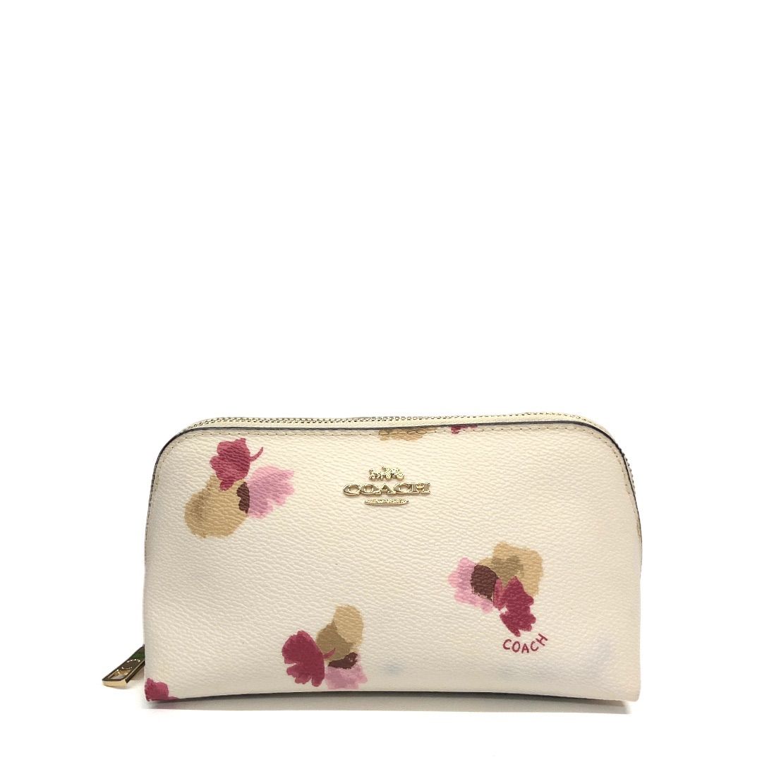 中古品】COACH コーチ F65349 コスメポーチ フローラルプリント 花柄