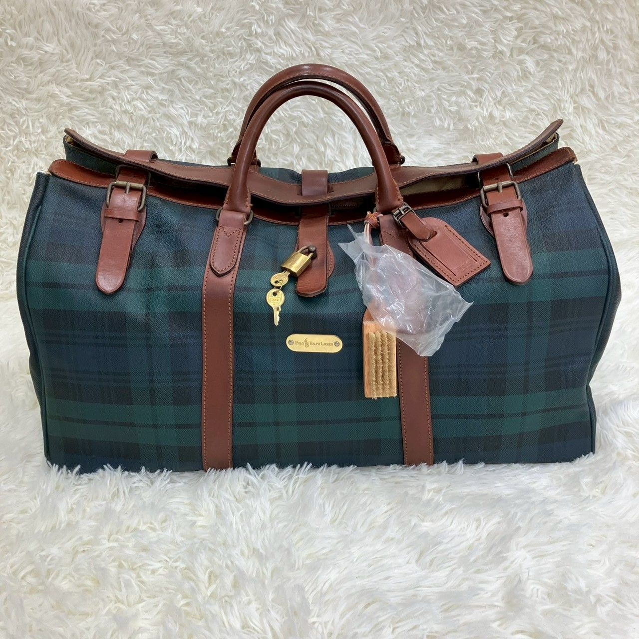 【スーパー】ポロラルフローレン チェック柄ボストンバッグ 大容量 Polo Ralph Lauren ボストンバッグ チェック 2way 大容量 ラルフ