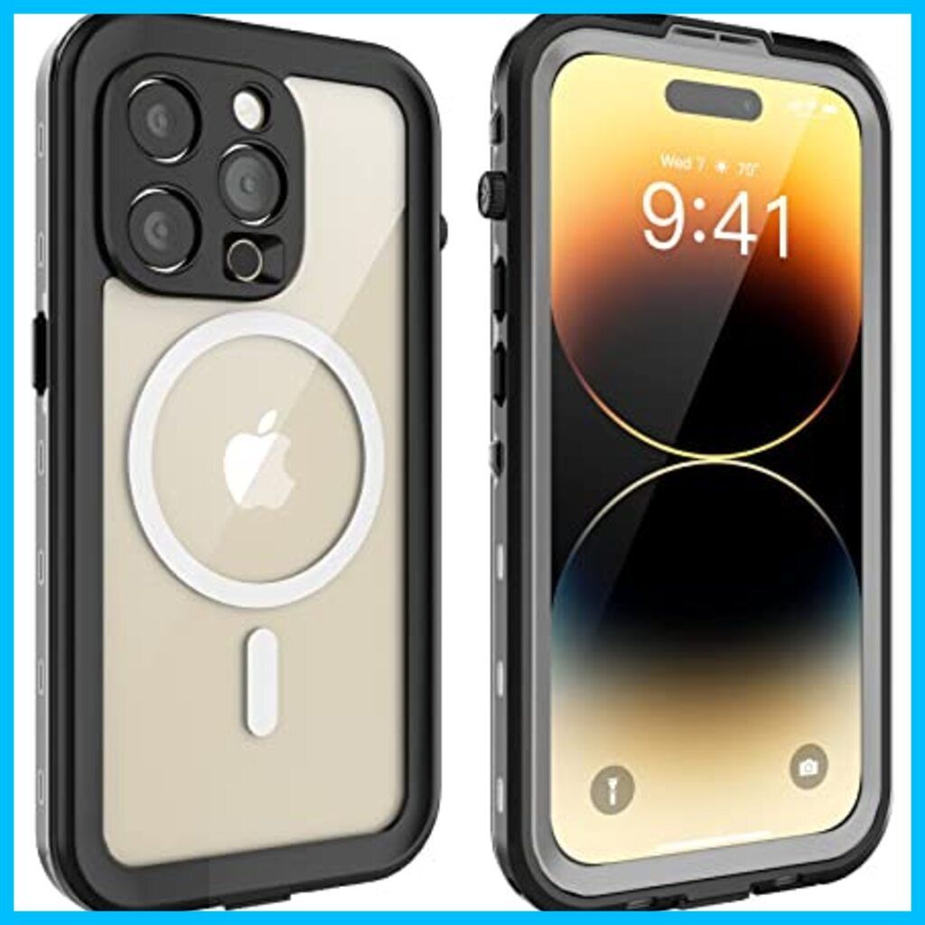 iPhone 14 Pro ケース 防水ケース 耐衝撃ケース IP68防水 防塵 360フルカバー MagSafe対応 全面保護 衝撃吸収 頑丈  操作しやすさ 高タッチ感度 ワイヤレス充電対応 軽量 サイズ: iphone 14Pro（b）