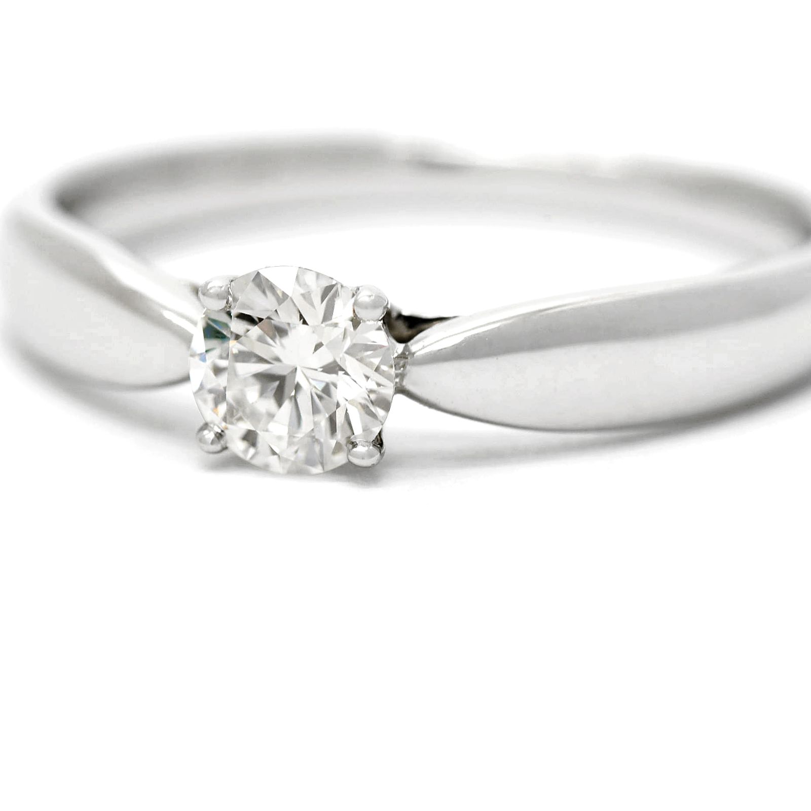 Pt950 Tiffany ダイヤモンド リング 約9号 0.27ct/F/VVS2/EXCELLENT