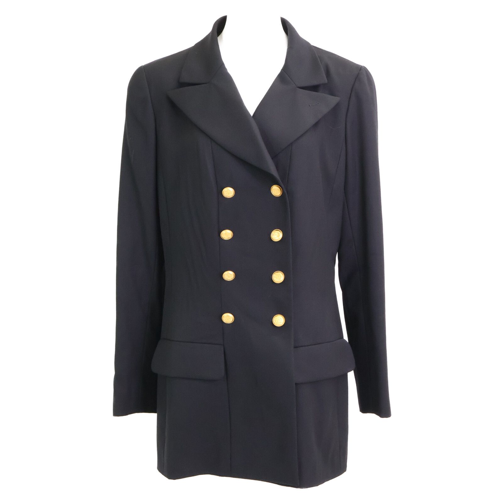 CHANEL シャネル 正規 C-TK-5914 ココマーク金ボタン ピークドラペル 44