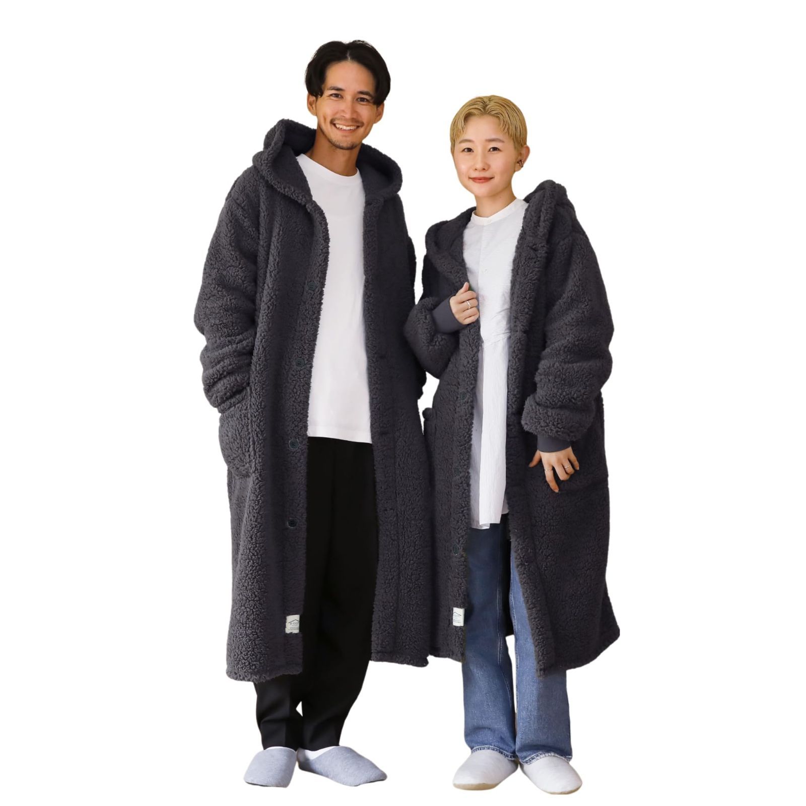 メンズ 大きいサイズ レディース ロング丈 可愛い 足まで 厚手 着る毛布 ふわふわ 寝られる ゲーミング [e-room] 袖ゴム 着るブランケット 吸湿発熱