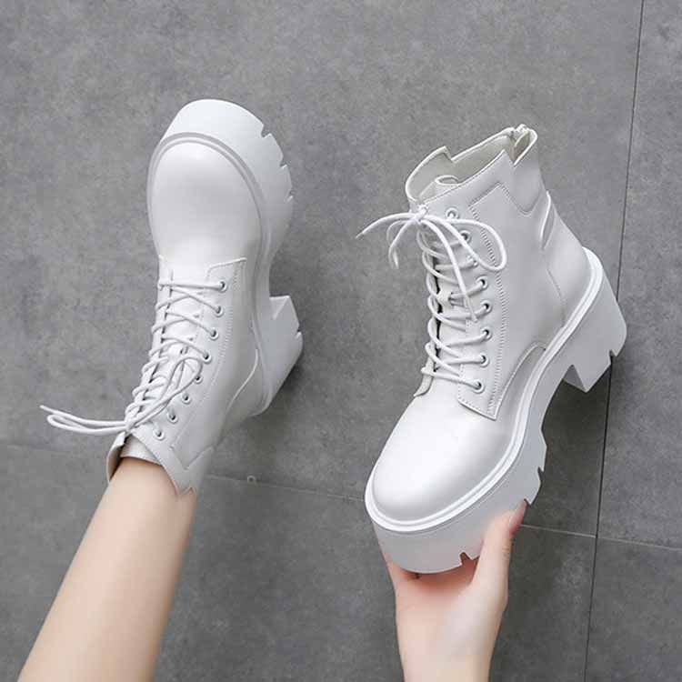 ショートブーツ 厚底ブーツ 7cm ハイヒール ワークブーツ