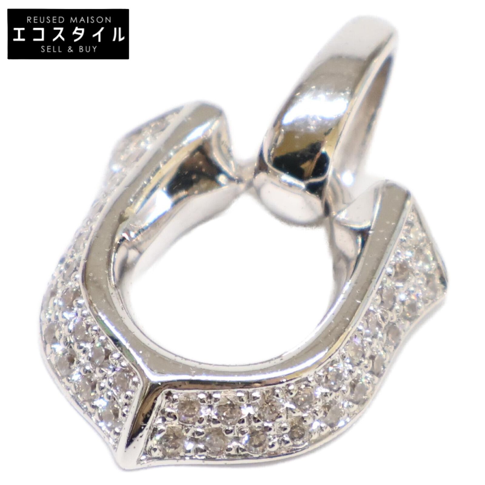 KING LIMO キングリモ KLP49CZ SILVER HIGH ROLLER PENDANT_PAVE ハイローラーペンダント ホースシュー キュービックジルコニア