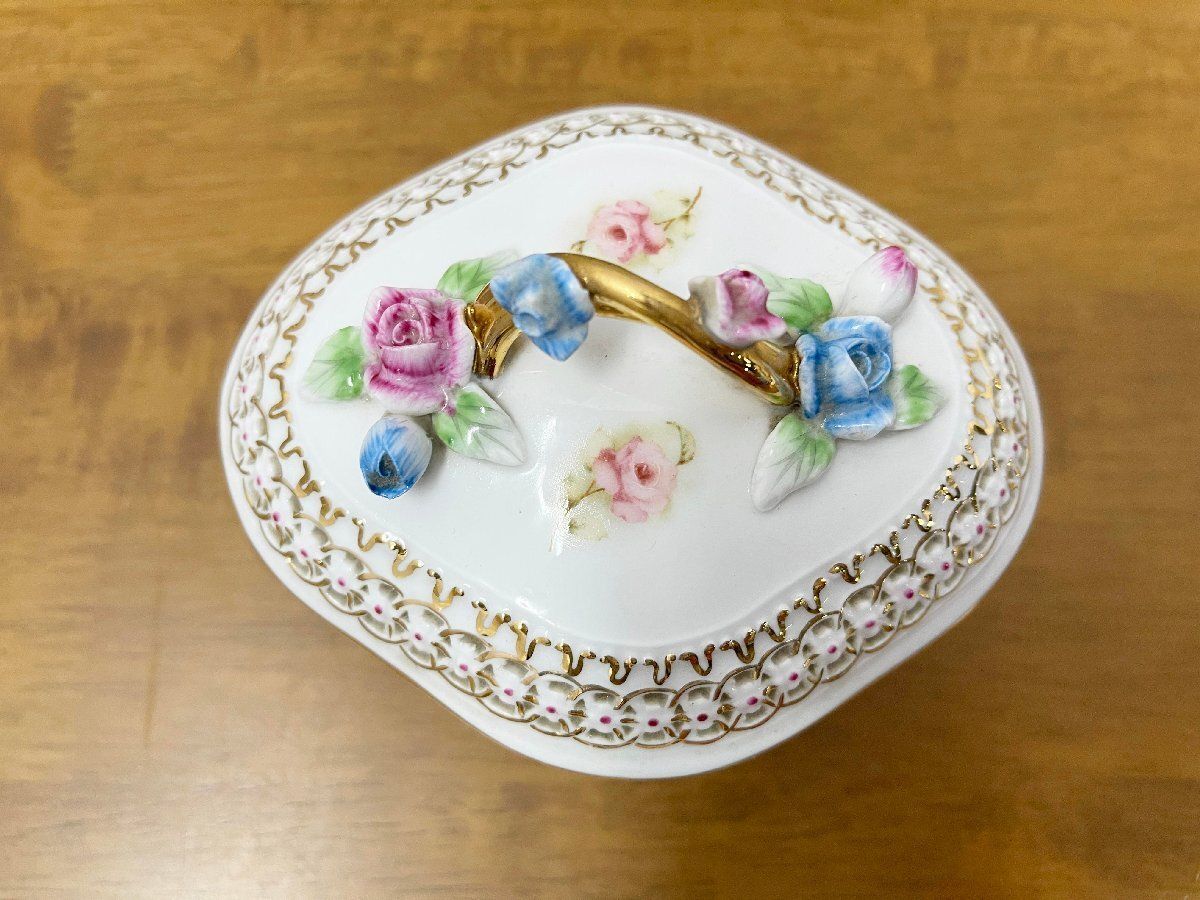 ロイヤルアーデン 籠 フラワー 陶花 置物 オブジェ 存在感あり ROYAL