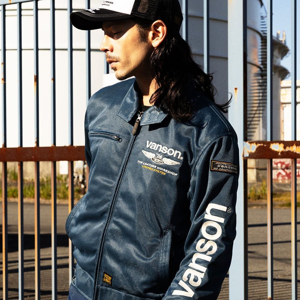 vanson メッシュバイクジャケット ネイビー VANSON バンソン TVS2501S メッシュMA-1ジャケット バイク 2025