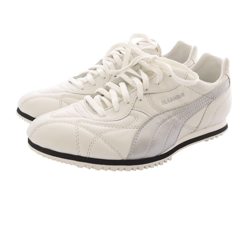 ジルサンダー JIL SANDER PUMA KING スニーカー レザー ロゴ 25cm 白