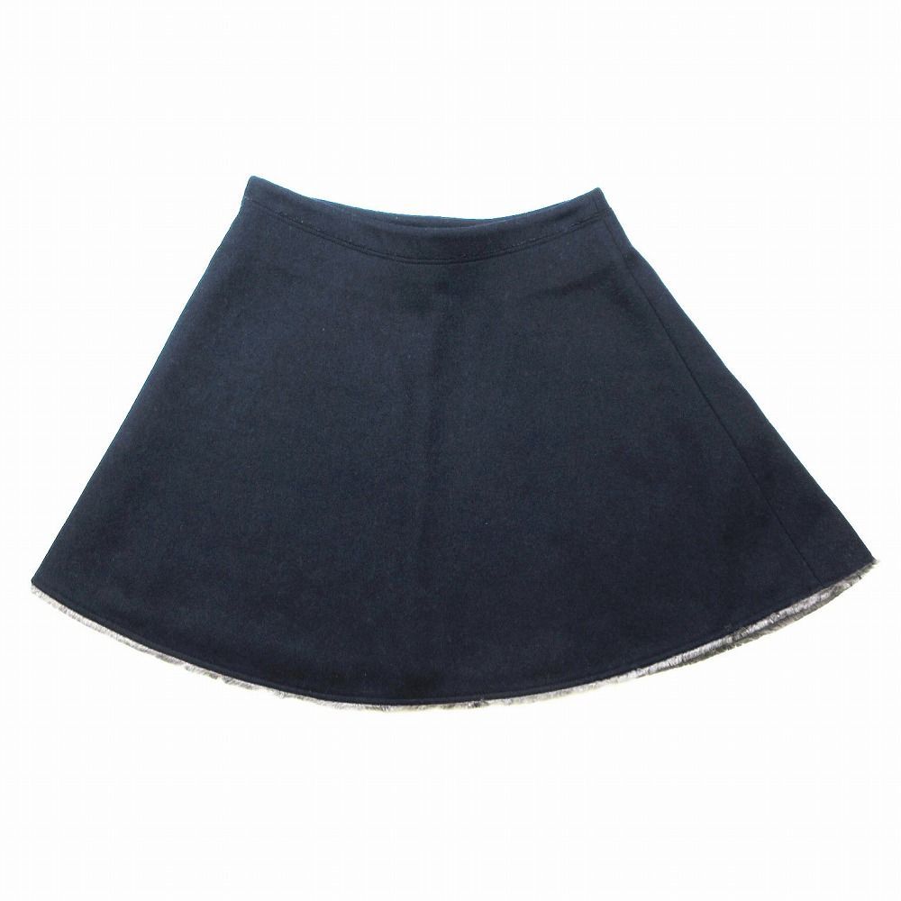 バレンシアガ　裾フリンジ　ウール　ミニスカート BALENCIAGA バレンシアガ ウール フレア スカート ミニ丈