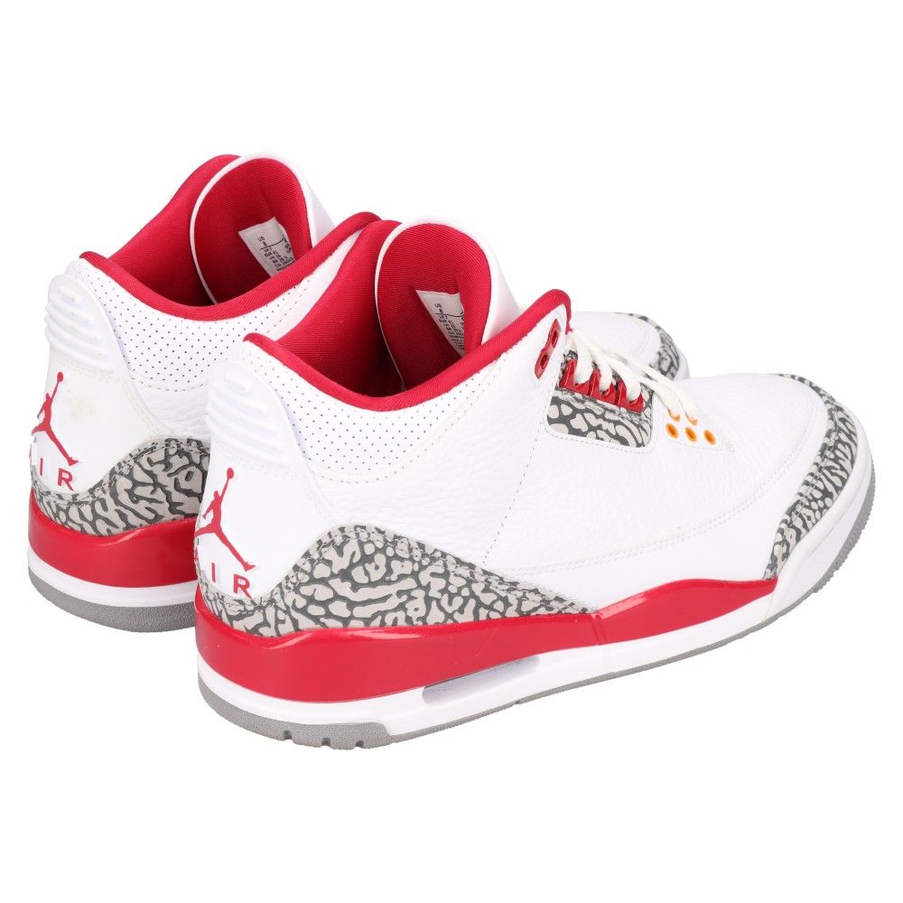 NIKE (ナイキ) AIR JORDAN 3 RETRO CARDINAL RED CT8532-126 エアジョーダン3 カーディナルレッド  ハイカットスニーカー シューズ ホワイト/レッド US8/26cm - メルカリ