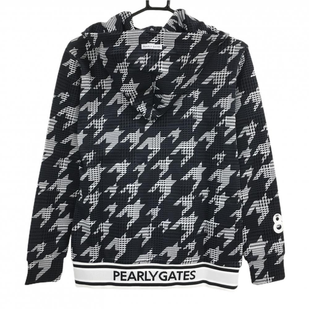 ジップパーカー ダークネイビー×白