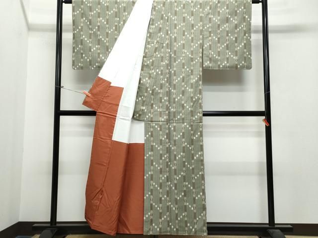 平和屋着物○上質な紬 雪輪文 正絹 逸品 CAAX0827vf