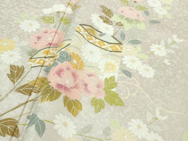 平和屋本店■極上　訪問着　友禅　貝桶花文　薄桜色地　逸品　DZAA6590kh5 平和屋本店□極上 訪問着 友禅 貝桶花文 薄桜色地 逸品 DZAA6590kh5