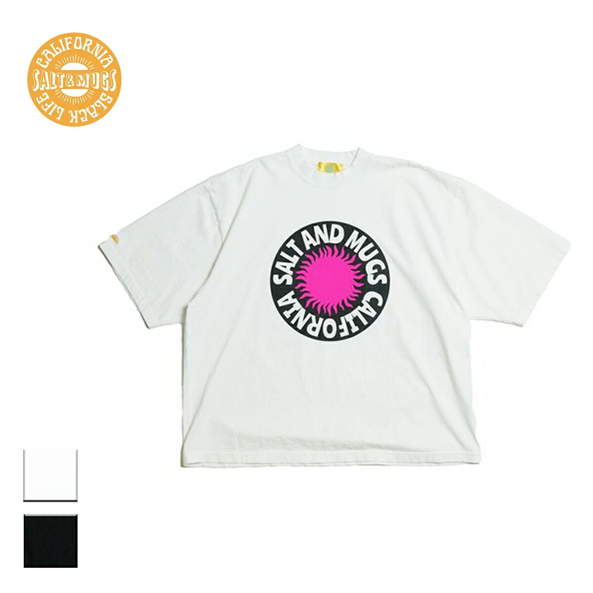 【新品】 SALTu0026MUGS ソルトアンドマグス Circle Logo Loose Big Tee メンズ/レディース ホワイト/ブラック M-XL SMSST042