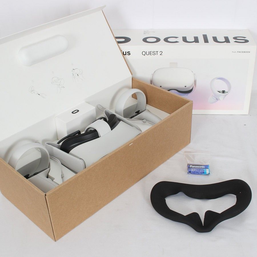 【美品】 Quest2 128GB VR ヘッドマウントディスプレイ ヘッドセット オキュラスクエスト2 899-00183-02  メタ 本体 美品】Oculus Quest2 128GB VR ヘッドマウントディスプレイ