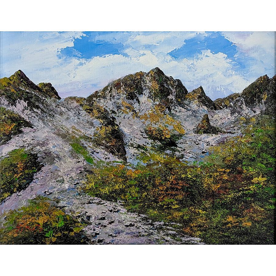 油彩画 西村拡人 「涸沢の秋」 F6号 油絵 額入り 風景画 真筆 肉筆画 手描き 山岳 登山 北アルプス 穂高連峰 涸沢カール Y752 - メルカリ