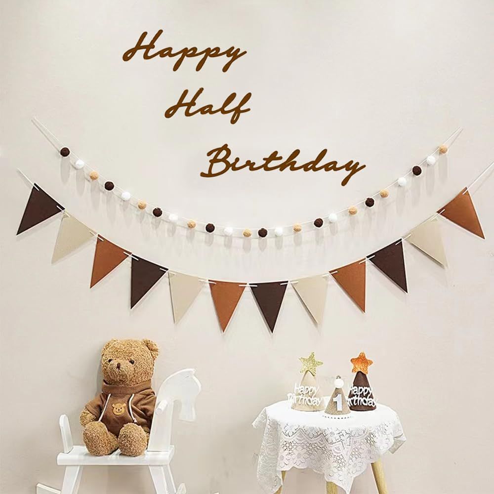 kyuuunail♪様✶⋆確認専用ページ ハーフバースデーガーランド Uchi ハーフバースデー 誕生日 飾り 可愛い 1/2歳 誕生日 飾り付け
