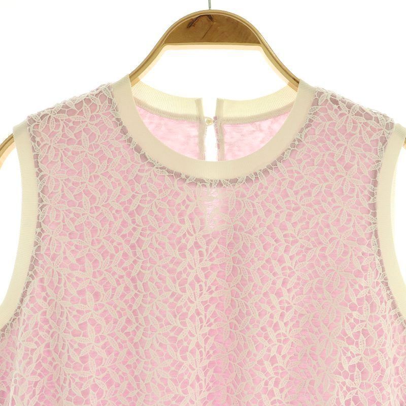 【美品】ANAYI ミニリーフケミカルレースリブプルオーバー 38 美品】ANAYI ミニリーフケミカルレースリブプルオーバー 38