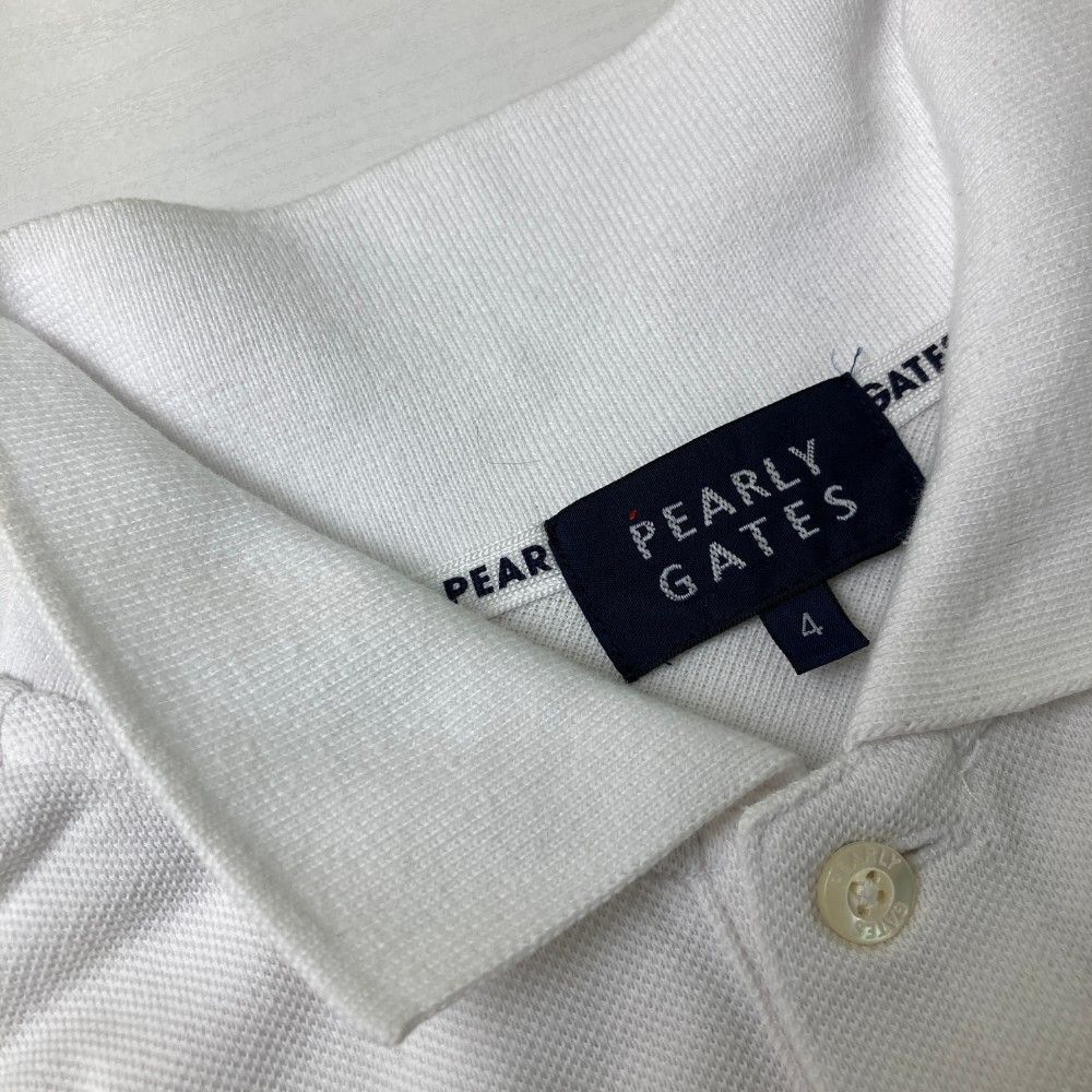 サイズ：4 PEARLY GATES パーリーゲイツ  半袖ポロシャツ  ホワイト系 [240101428091] ゴルフウェア メンズ ストスト サイズ：4 PEARLY GATES パーリーゲイツ 半袖ポロシャツ