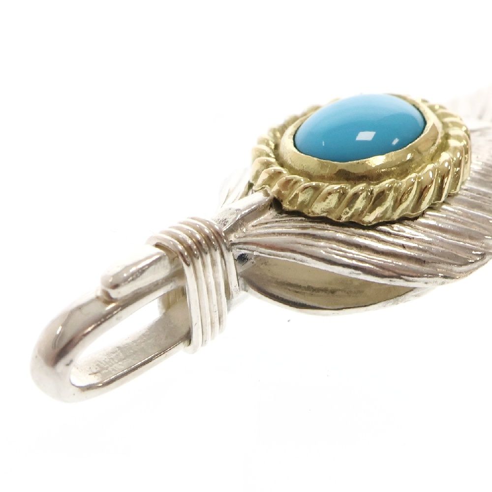 タディ＆キング　SV フェザーハート金蝿ターコイズ TADY&KING[FIRST ITEM]特大ハートSVフェザー金縄枠SVターコイズ