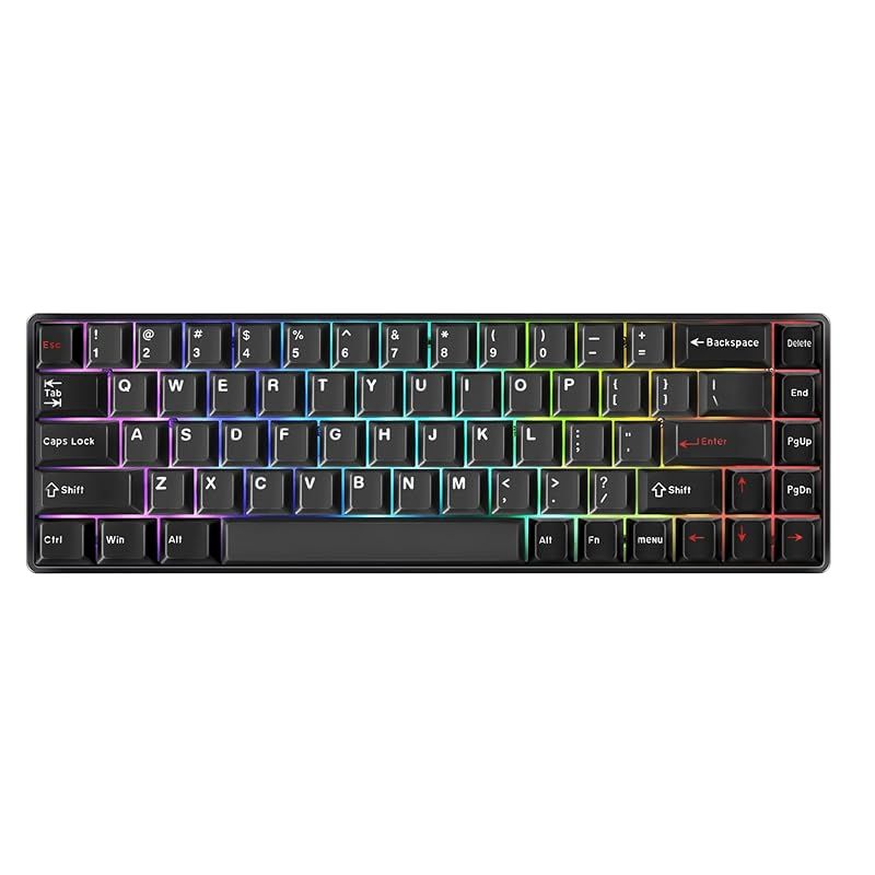 DrunkDeer G65 ラピッドトリガー メカニカルキーボード 磁気スイッチ ゲーム用 PBTキーキャップ 有線 65%サイズ コンパクト RGB ゴースト防止 ブラック
