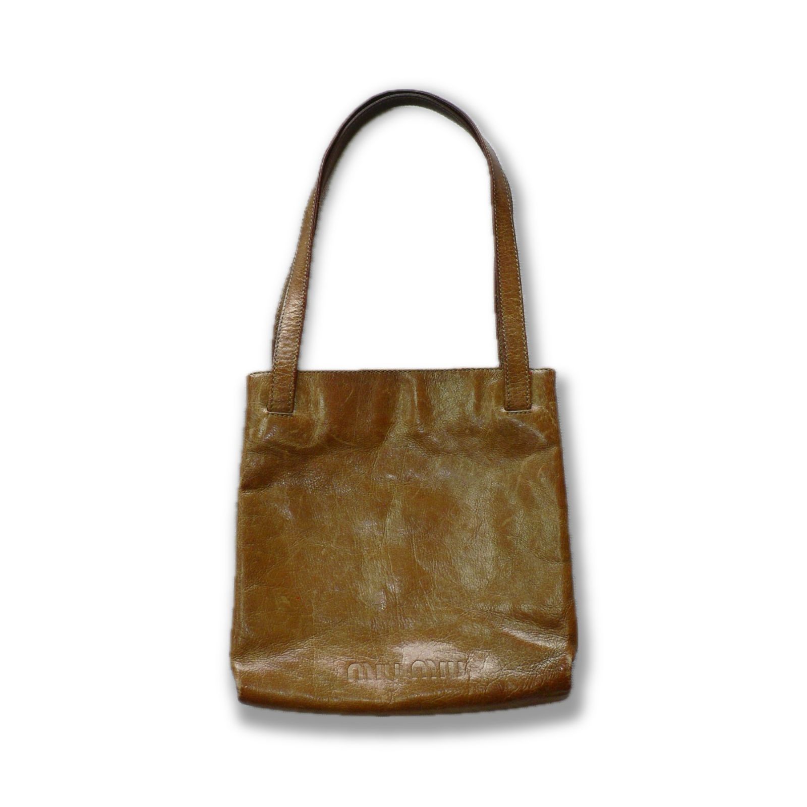 90s】MIU MIU leather tote hand bag brown archive - メルカリ