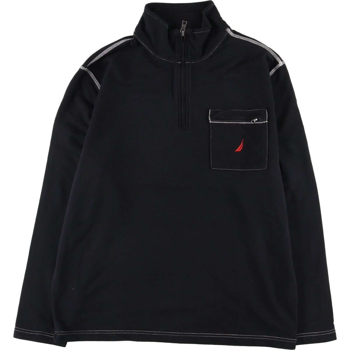 古着 ノーティカ NAUTICA ハーフジップ ロングTシャツ ロンT メンズL/eaa453578