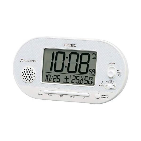 新品未開封 セイコークロック Seiko Clock 電波 置き時計 ホワイト セイコークロック(Seiko Clock) 置き時計 白パール 本体サイズ