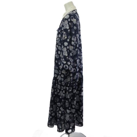 グレースクラス GRACE Class シェルモチーフシャツワンピース ロング 7分袖 ネイビー 36 0223231023 WWW_NOITHATQUANGTHANH_NET