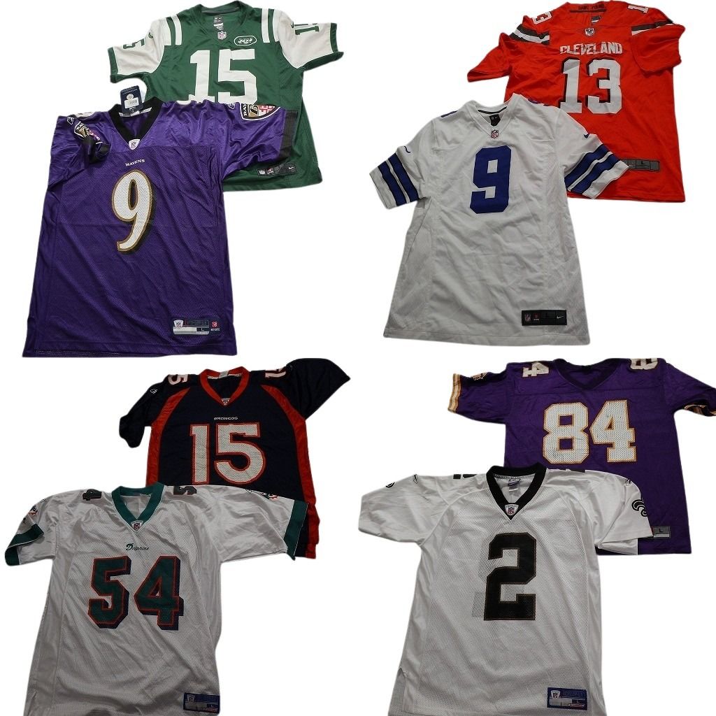 古着卸 まとめ売り NFL ゲームシャツ ユニフォーム 8枚セット (メンズ