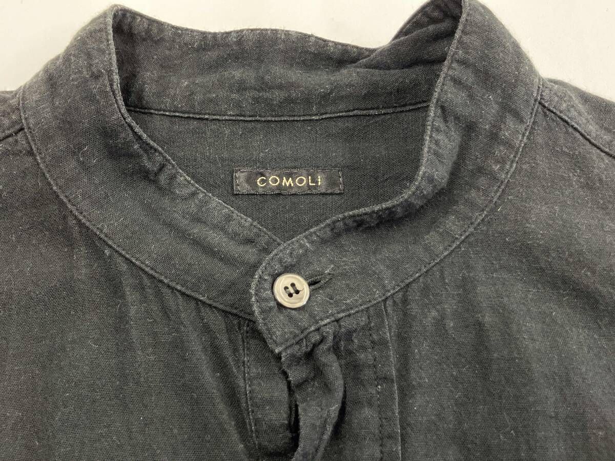 COMOLI 長袖シャツ コモリ バンドカラー R01-02004 ブラック サイズ3 USTAUSTRALIA_COM_AU