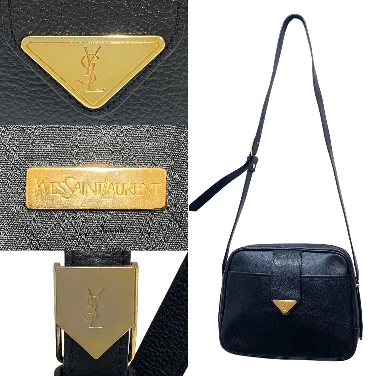 極 美品 希少品 YVES SAINT LAURENT イヴサンローラン YSL ロゴ 金具