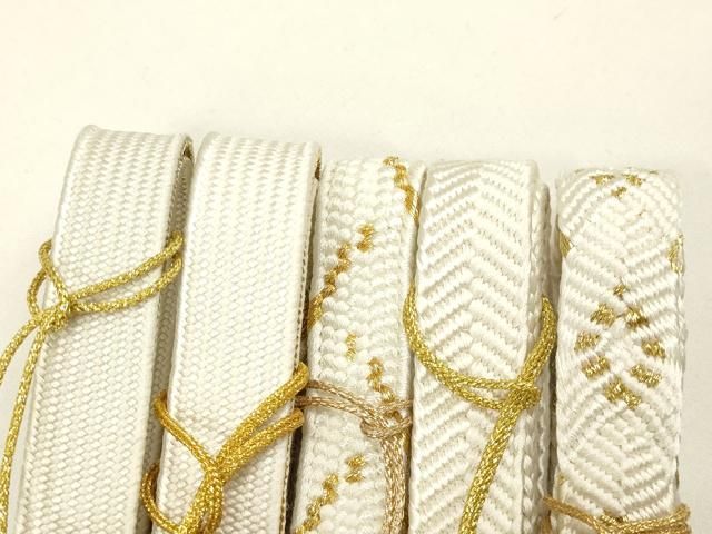 平和屋着物●和装小物 上質な帯締め5本セット 礼装用 高麗組 綾出し 唐組 笹浪組 金糸 亀房付き ♥ AABB7080ay