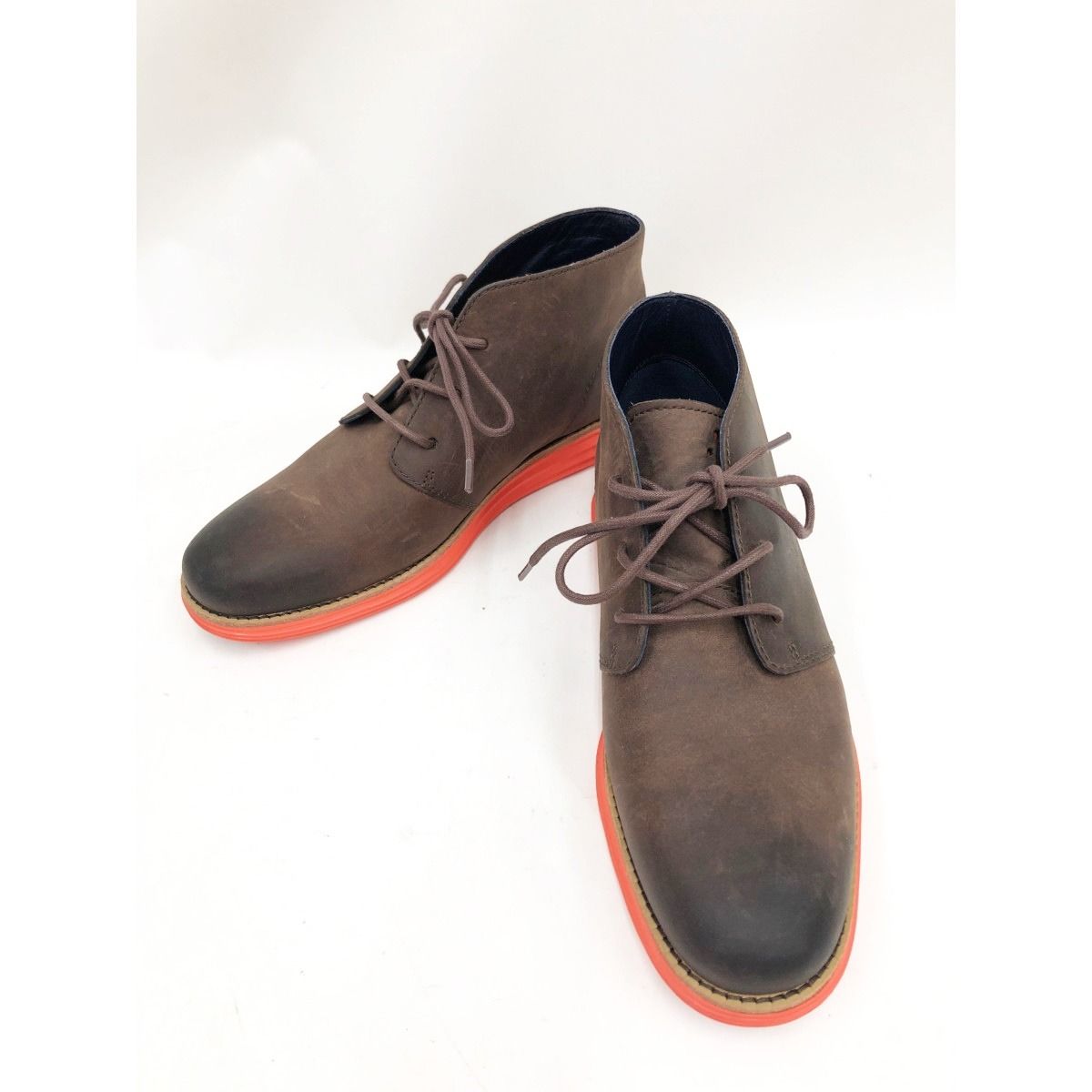 〇〇COLE HAAN コールハーン メンズ チャッカブーツ 25cm ブラウン×オレンジ
