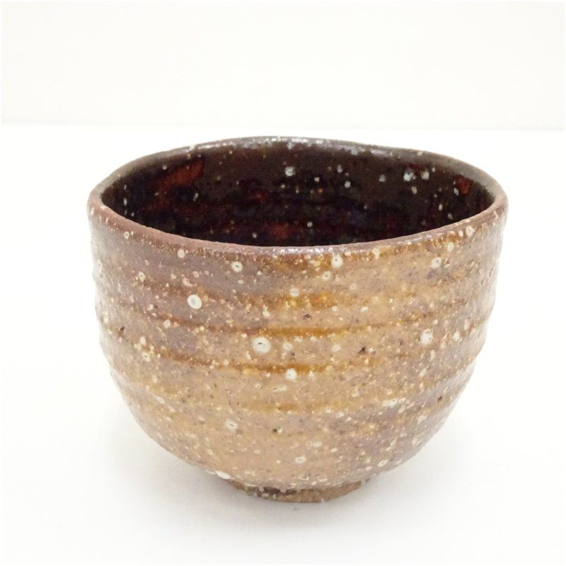 信楽焼 三代 保庭楽入造 飴釉信楽茶碗（共箱） 茶道 抹茶 おしゃれ